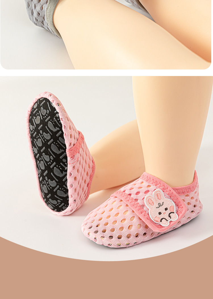 宝宝夏季地板袜魔术贴防滑隔凉儿童网眼鞋袜婴儿男女童室内学步鞋详情13