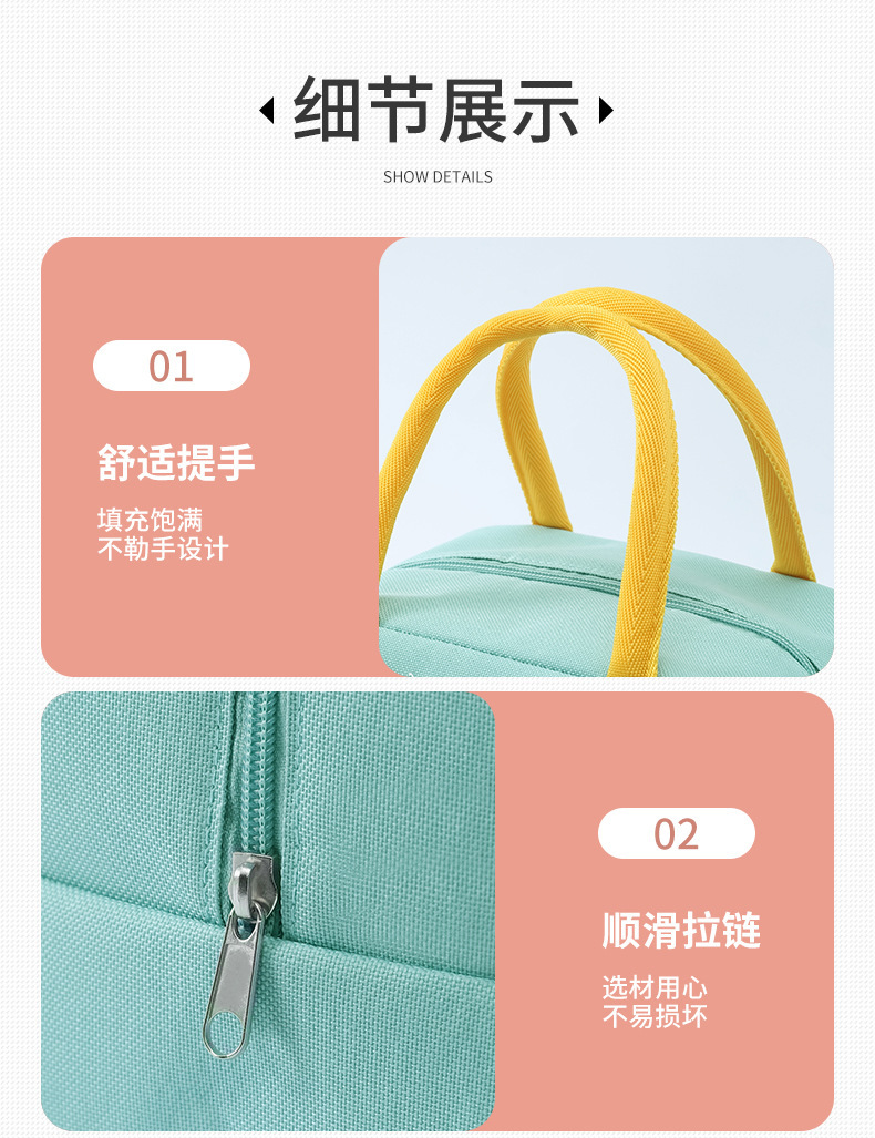 可爱卡通手提便当包 饭盒保温袋午餐包学生加厚铝箔收纳保温餐包详情15