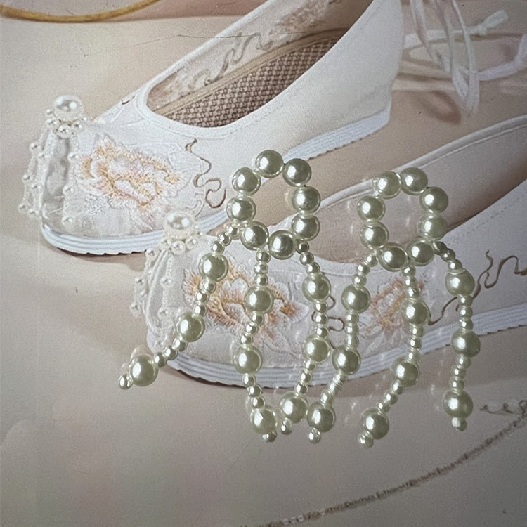 Hand-woven pearl pendants, ancient-style embroidered shoes, tassel accessories, DIY earrings, necklaces, hair ornaments, decorative materials pic 1