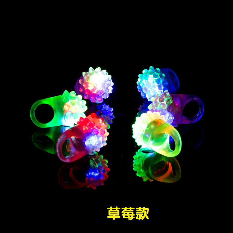 Strawberry ring, luminous ring, soft rubber LED ring, luminous ring, lantern flower ring, ball and party supplies pic 9