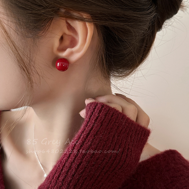 Shi Family Cherry Blossom Pink steamed bun Pearl Earrings for women, pure silver, high-end and simple earrings, mid-to-high-end wholesale accessories in Yiwu pic 20