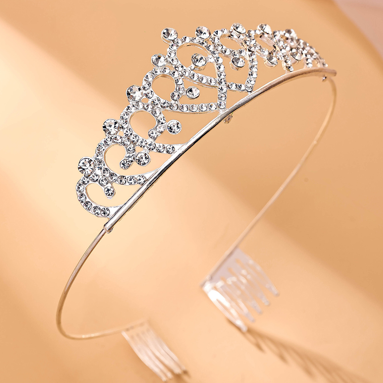 Factory direct sales of simple and elegant hair bands and headwear for brides, wedding accessories and ornaments, white rhinocones, princess hair ornaments and crowns pic 11