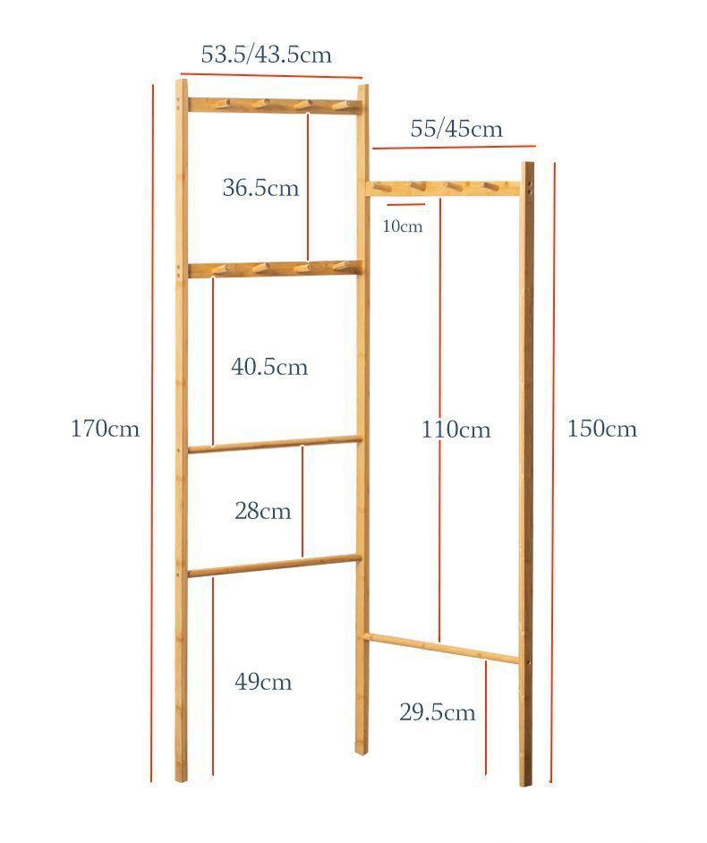 实木衣帽架落地卧室家用挂衣架角落多功能简易置物鞋架一体收DRF详情23
