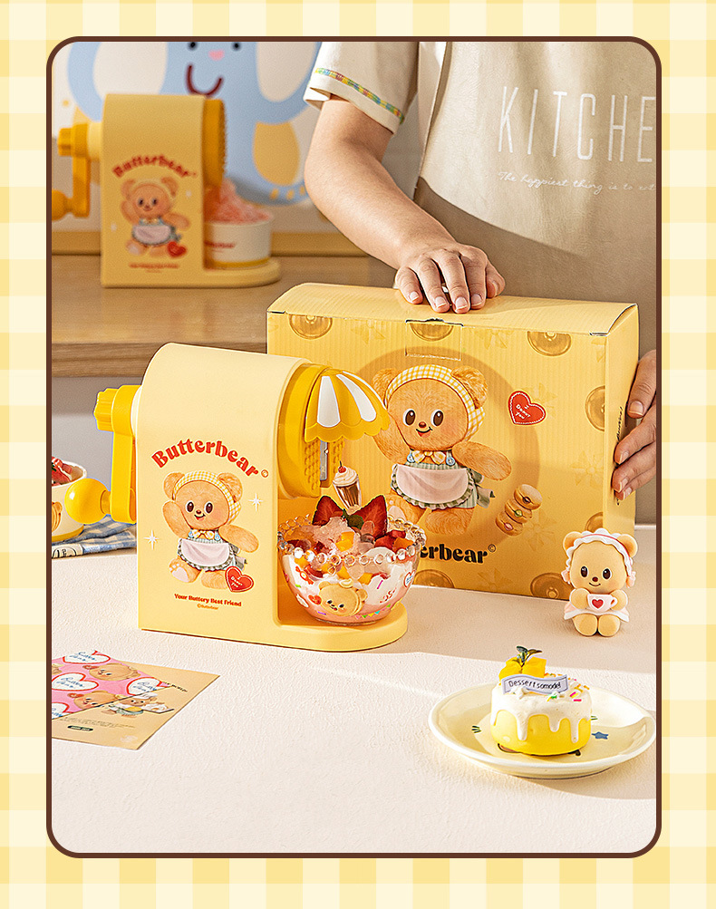 Modern Housewife Butter Bear Shaved Ice Machine, Home Small hand-cranked Soft Smoothie machine, ice crusher, sub-mold set pic 13
