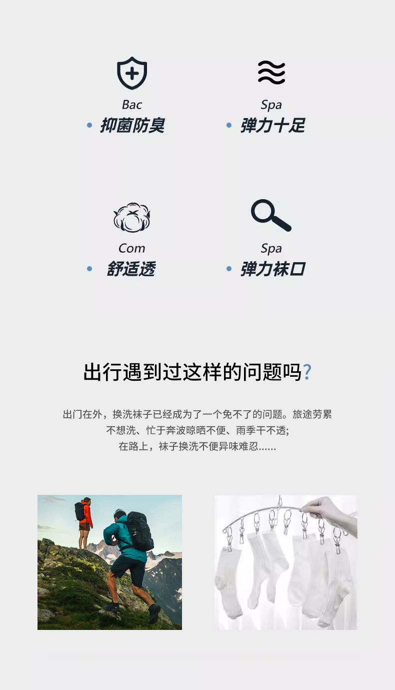 Disposable compression socks for both men and women, short and medium-length daily disposable disposable socks, factory direct sales, portable for business trips and travel pic 2