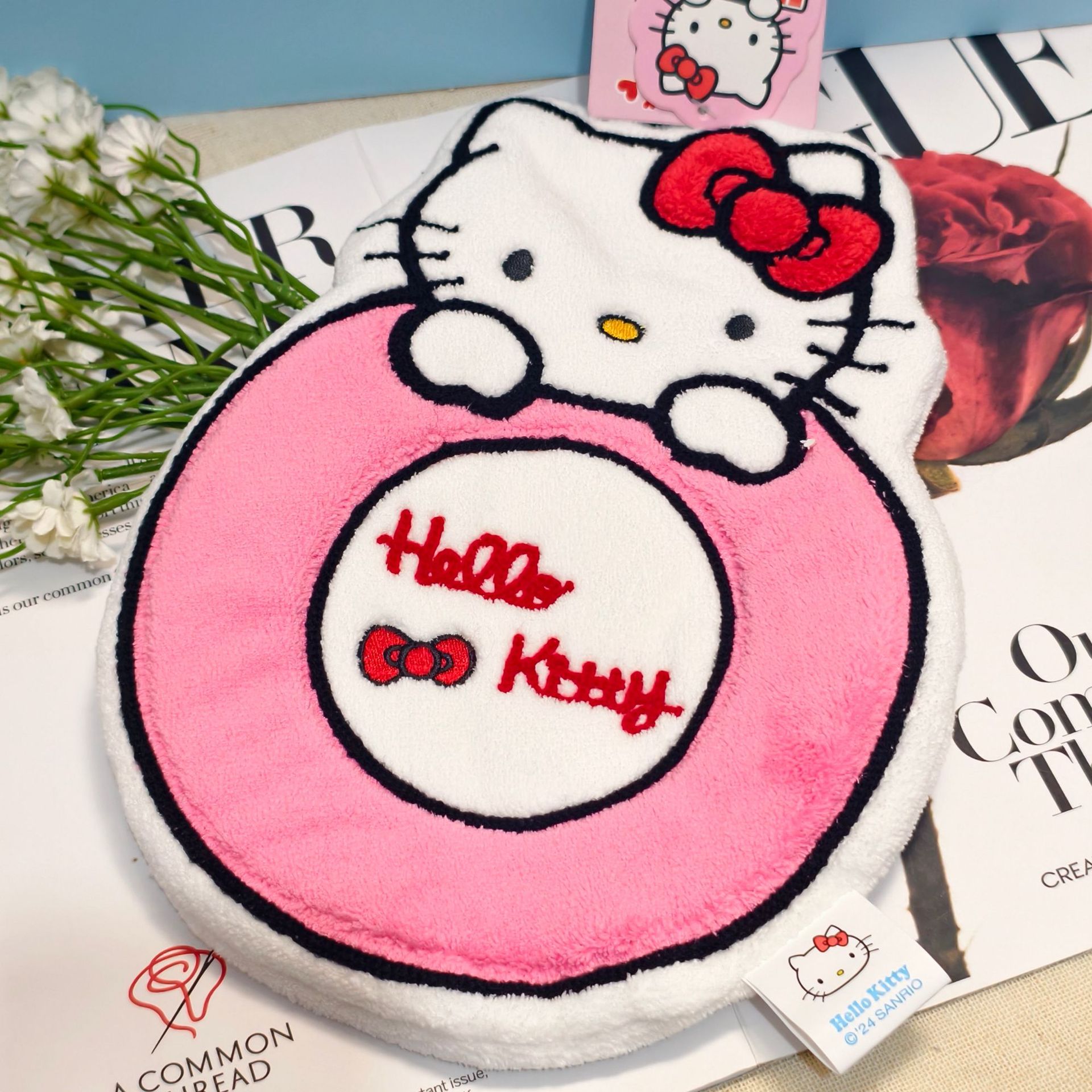 三丽鸥正版Hellokitty擦手巾可爱卡通毛巾挂式双层吸水珊瑚绒详情4