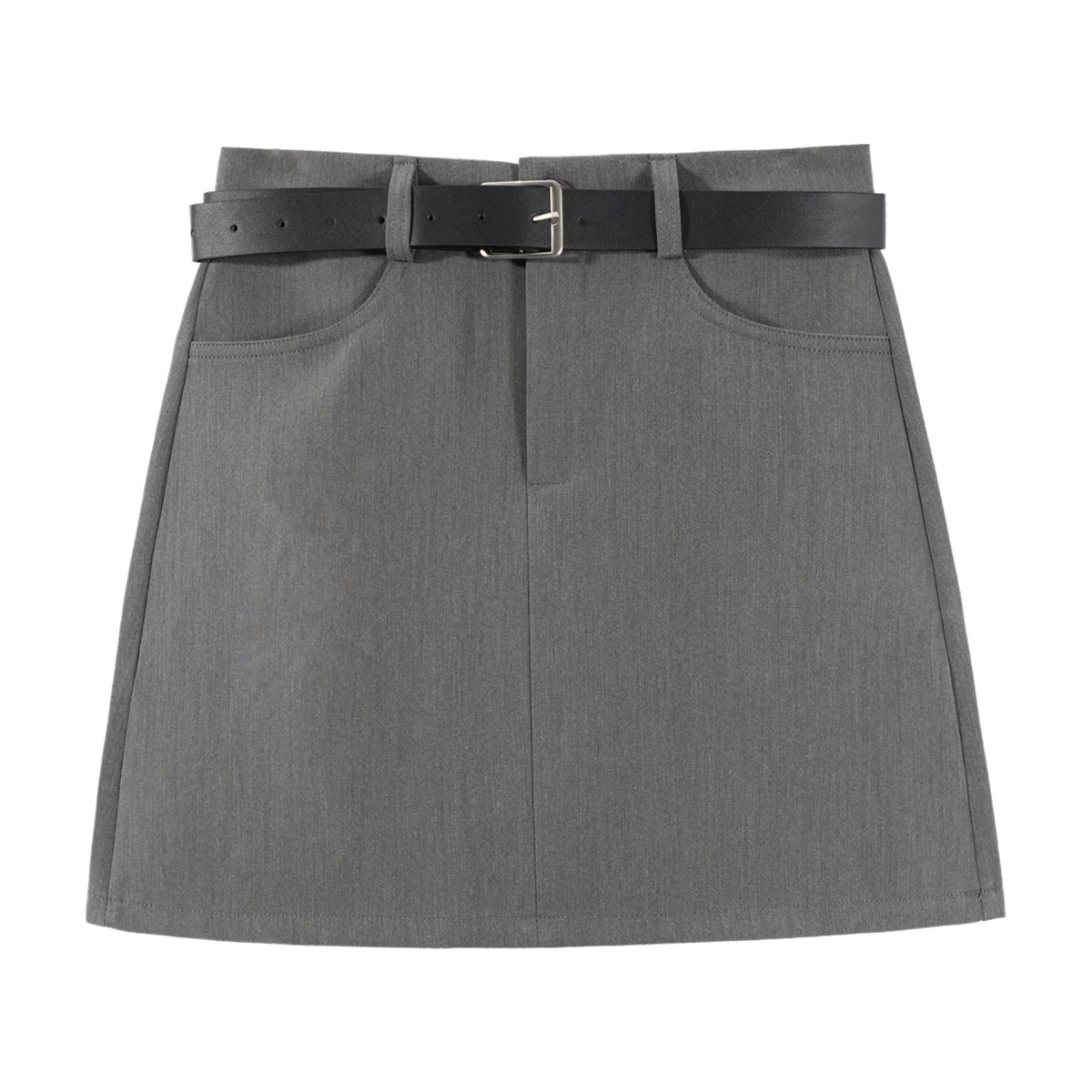 灰色学院风西装半身裙女春秋2024新款高腰a字短裙气质显瘦包臀裙详情14