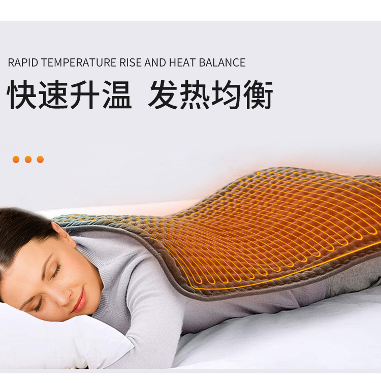 Electric blanket, small heating pad, high-temperature heat compress, Heatingpad, multi-functional warming blanket, waist support belt, heating pad, timer pic 4