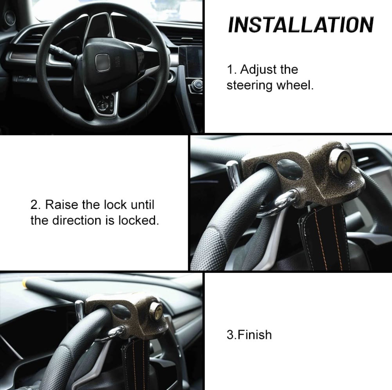 Car steering wheel lock, car safety lock, CE certified, Amazon pic 11