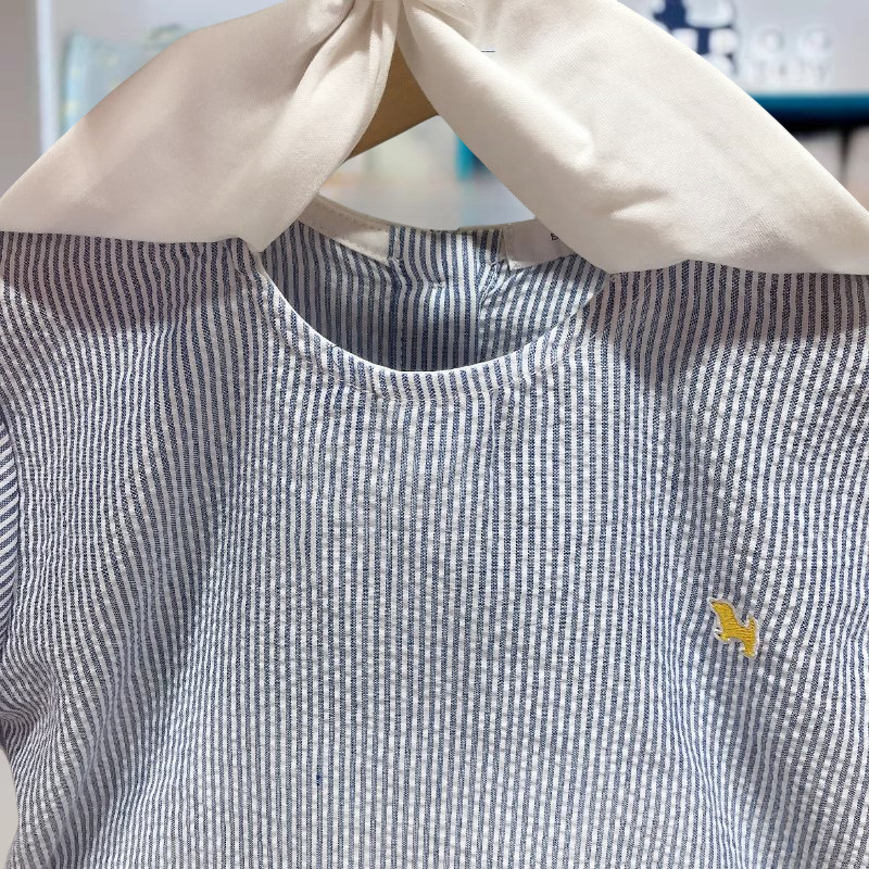 Summer new navy collar striped short-sleeved shirt and shorts two-piece set for boys, stylish MS530701 pic 22