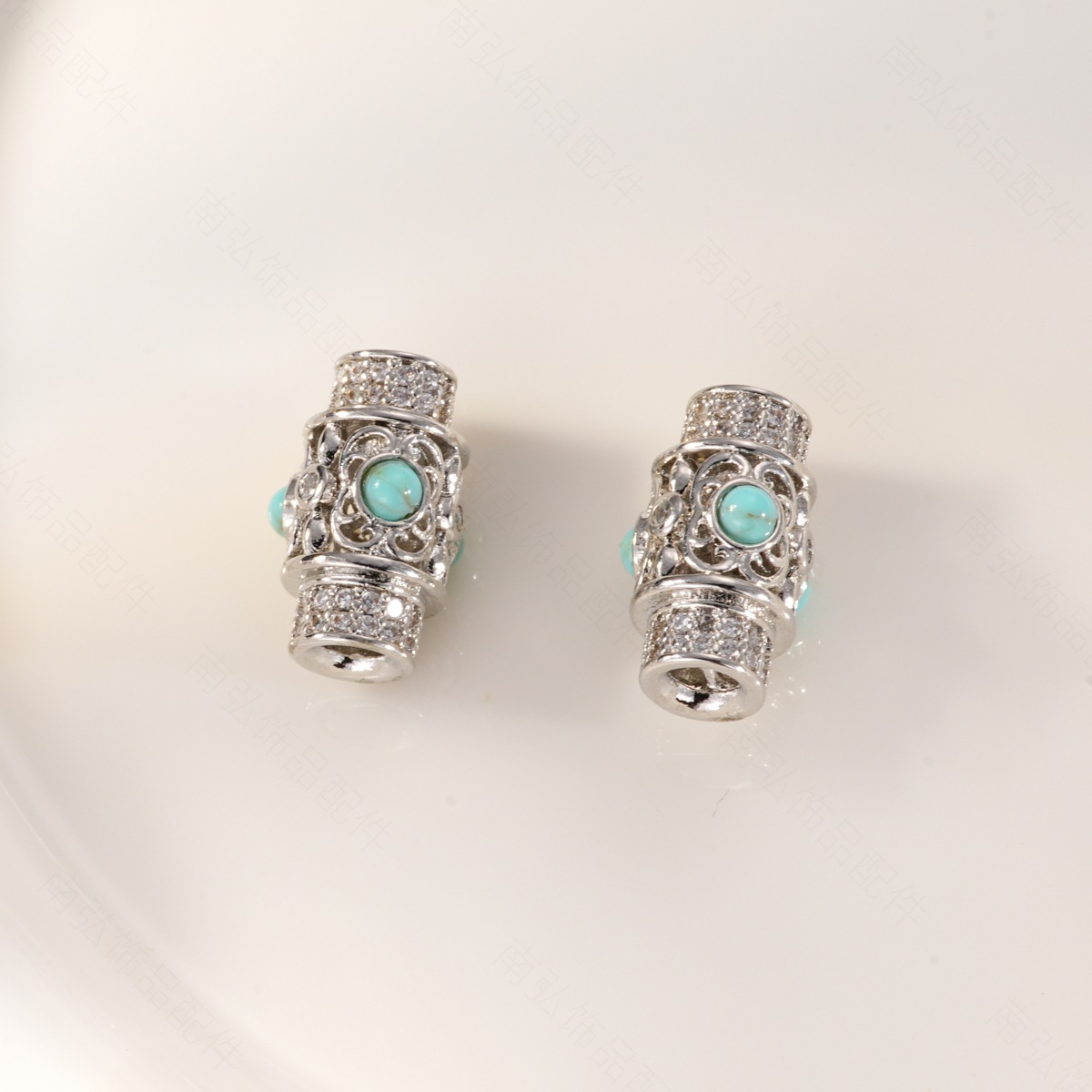 DIY jewelry accessories for bracelets, necklaces and clasp caps, fully set with zirconium turquoise beads and plated with real gold to retain color and have a high-end feel pic 11