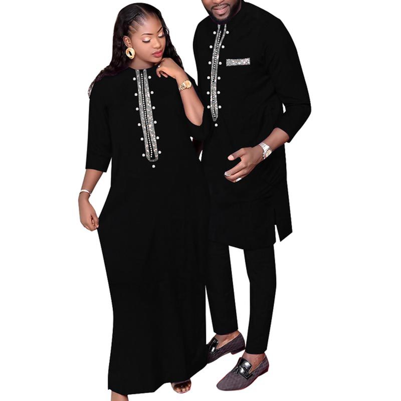 阿拉伯长袍羊毛男装服饰一对棕色传统男女中东穆斯林男装详情13