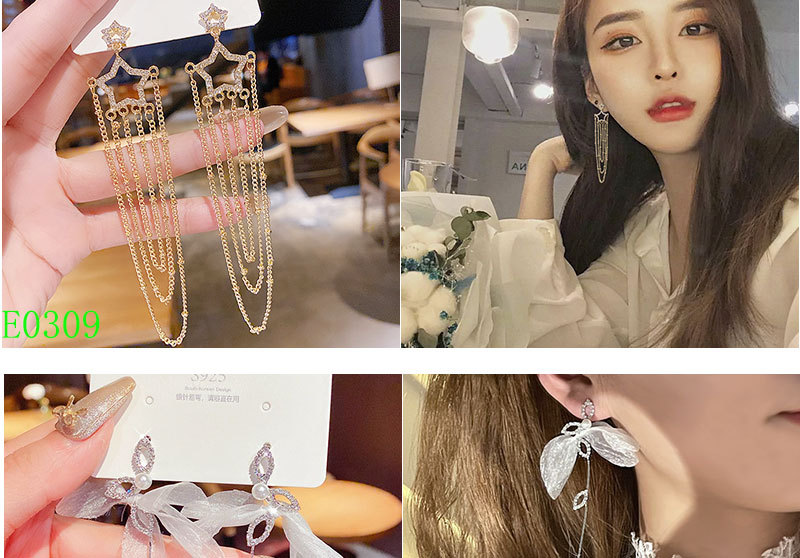 925银针轻奢锆石百搭耳环高级感时尚耳钉女气质爆款流苏耳饰批发详情23