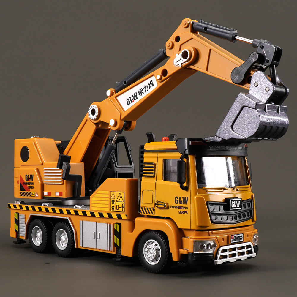 钢力威大号合金吊车玩具车儿童起重机模型工程车套装男孩搅拌车详情4
