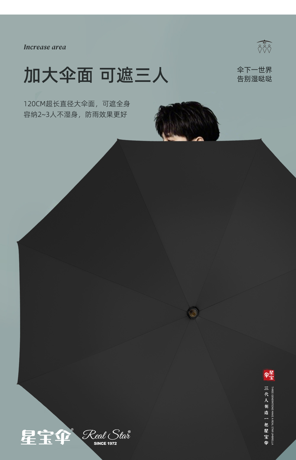 欧美素色长伞自动弯柄雨伞260T伞布8股纤维伞架晴雨两用可印logo详情16