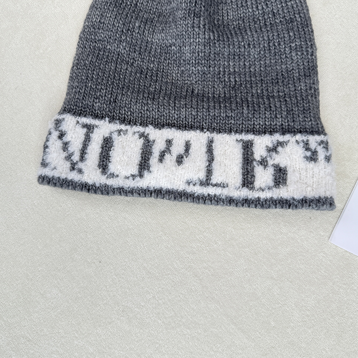 Korean style InS-style letter headwear, round face hat, small woolen knitted hat, warm head wrap for women in autumn and winter pic 9