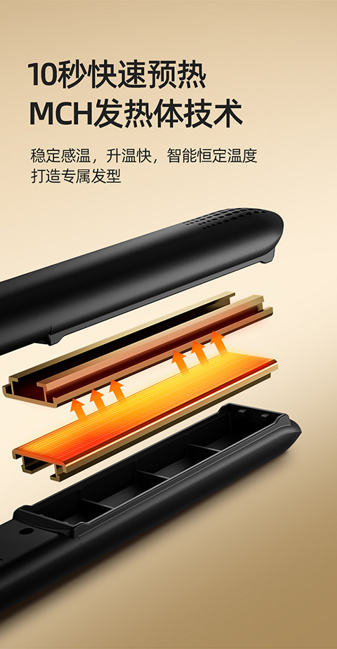 Cross-border electric splint, dual-purpose for straightening and curling without damaging hair, negative ion portable bangs straightening comb, student dormitory curling iron pic 9