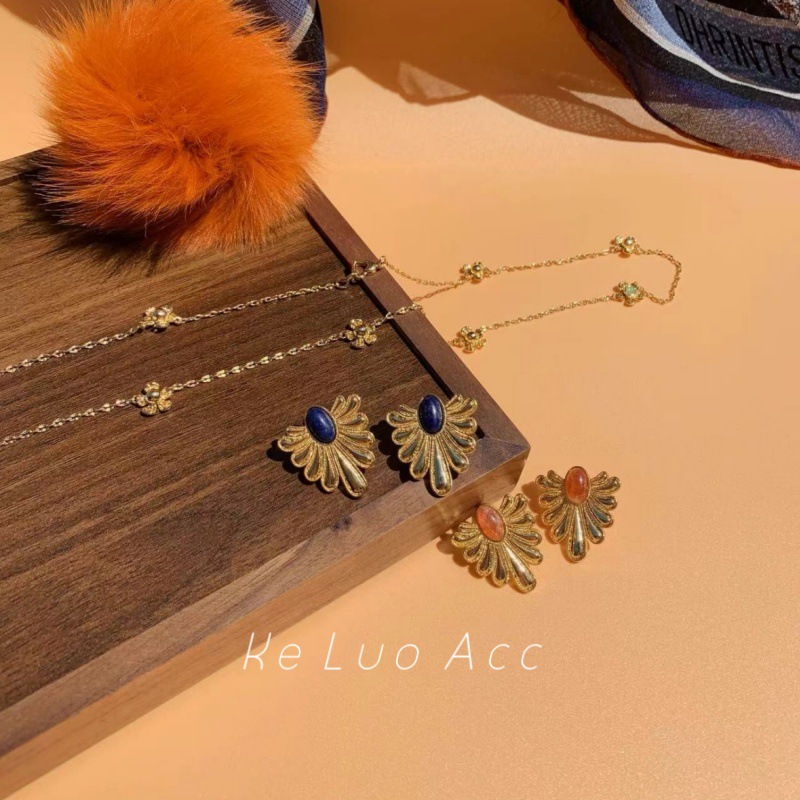 原创天然宝石耳环欧美精致复古耳饰轻奢高级感小众翅膀水滴耳环女详情42