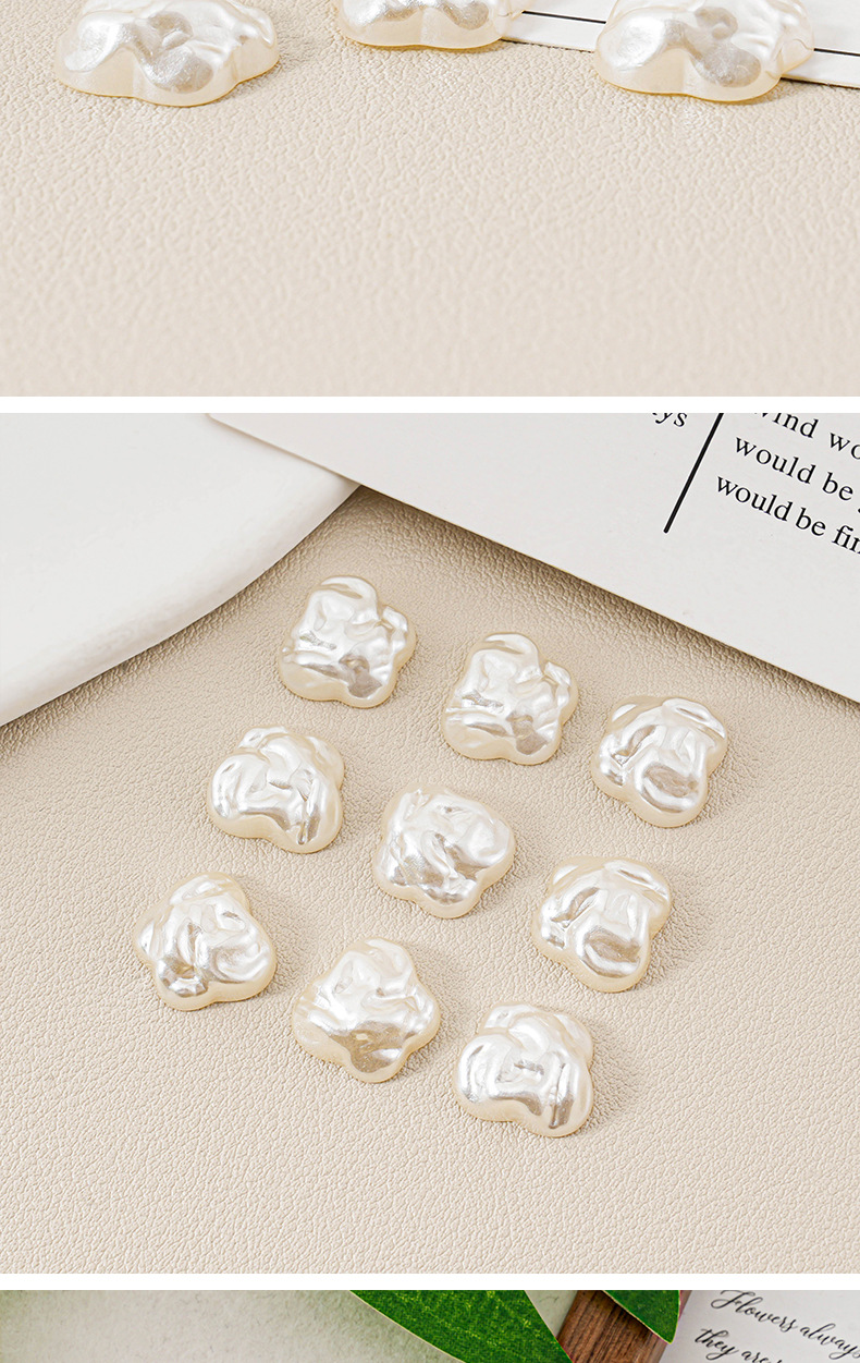 珍珠异形扣子配件贴片珍珠配件半面蝴蝶动物形状扣半圆钮子材料详情5