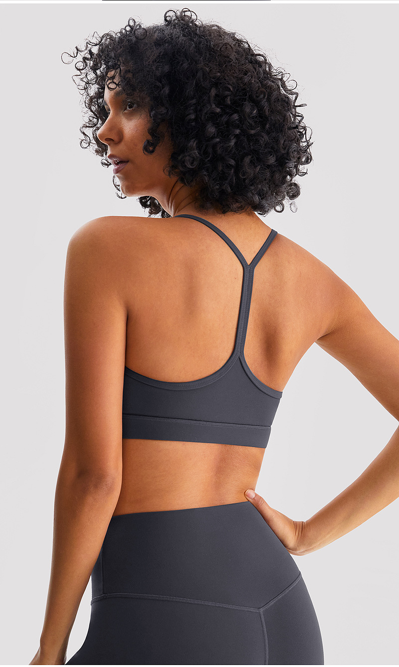 INFLACHI运动内衣女裸感磨毛舒适吸湿排汗瑜伽服吊带健身美背文胸详情29