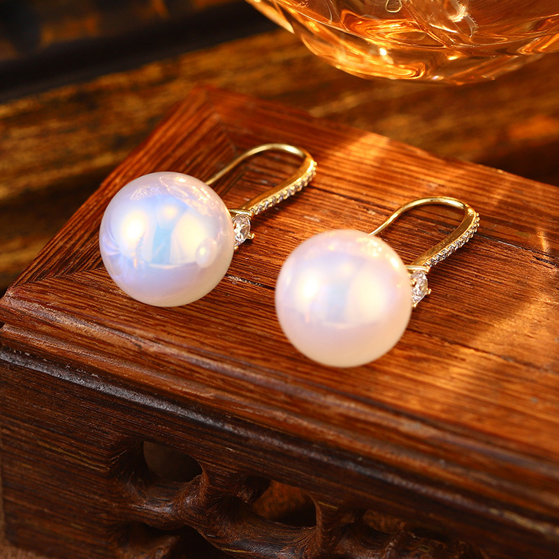 S925银针天然珍珠锆石耳钉花朵流苏多层耳环高级耳饰批发抖音爆款详情20