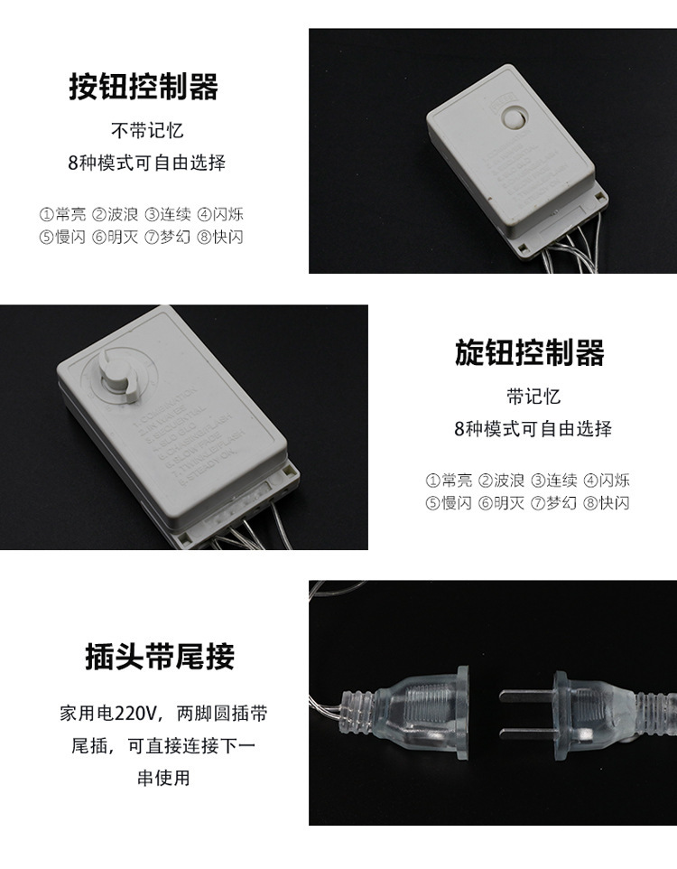 led灯串批发圣诞装饰灯小夜灯氛围灯新年户外防水庭院灯带小彩灯详情3