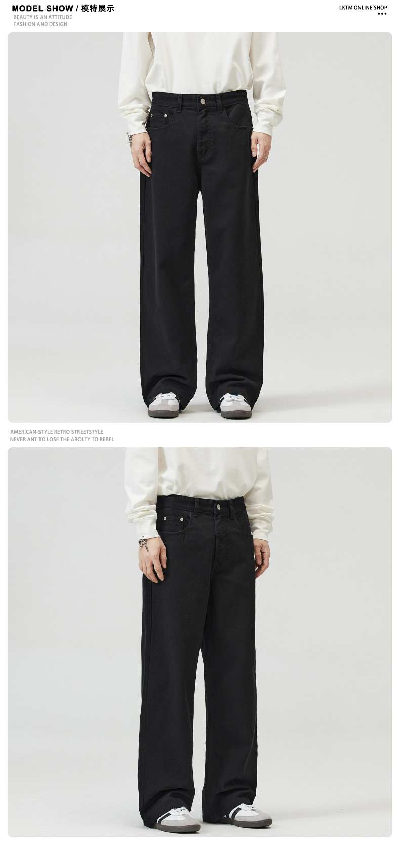 JIAMU三色美式baggyjeans美拉德中性牛仔裤男女休闲宽松直筒休闲详情18