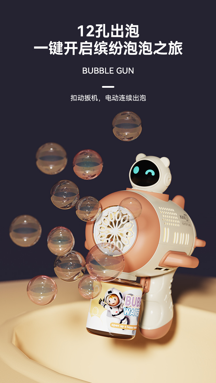 网红款加特林泡泡枪宇航员全自动泡泡机儿童手持款吹泡泡玩具玩具详情2