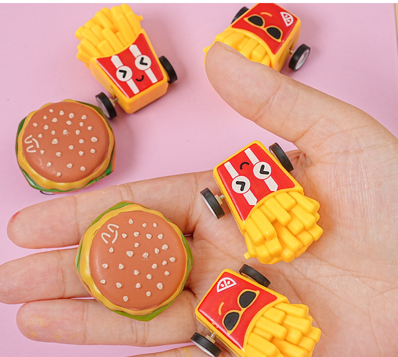 创意回力食玩迷你会跑的汉堡车扭蛋新奇回力玩具口袋汽车幼儿园礼详情10