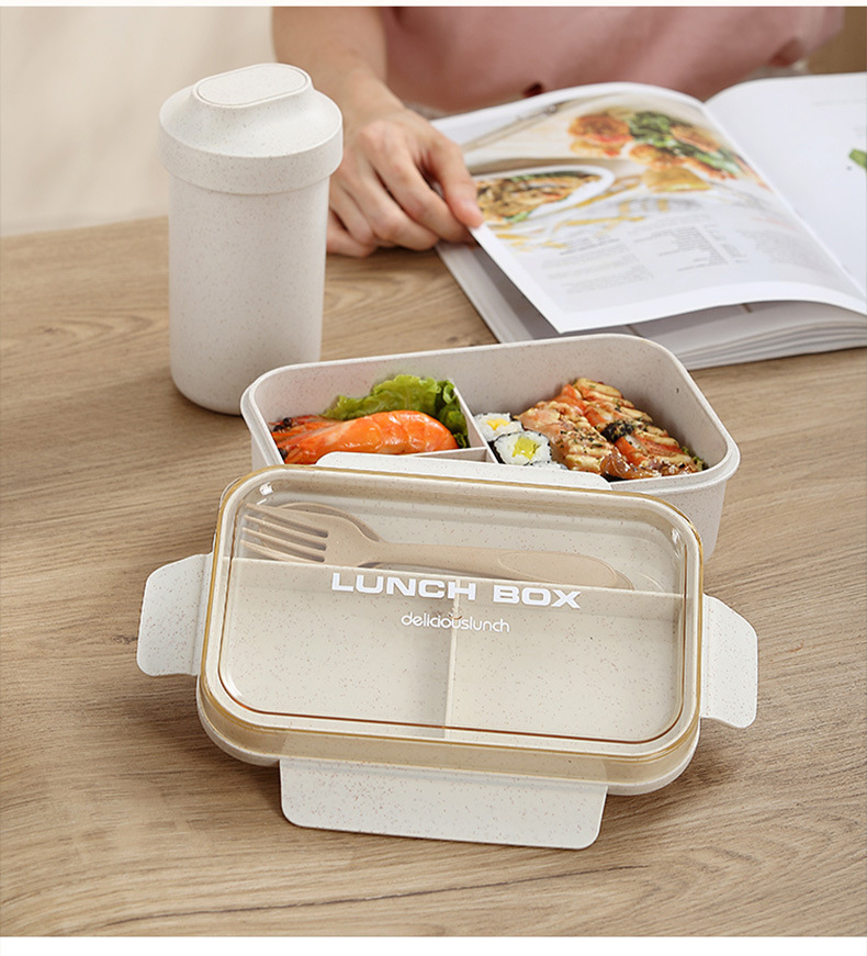 «Соломенная» коробочка для школьников с двойной порцией гриля может быть помещена в микроволновку для переносных «дневных» коробок pic 13