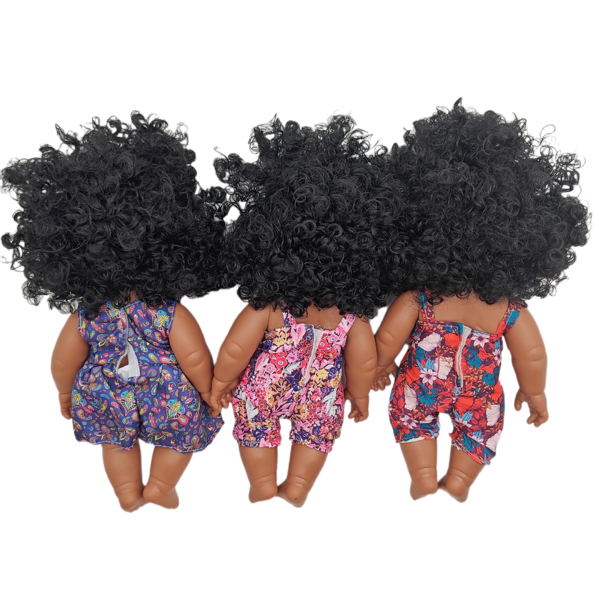 18-33CM Black doll, full-body vinyl rebirth doll, soft vinyl simulation baby, African doll, music doll pic 13