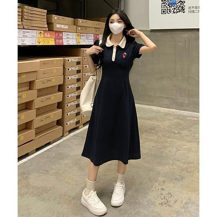法式超火气质学院风连衣裙子女大码显瘦新款漂亮小个子长裙夏详情10