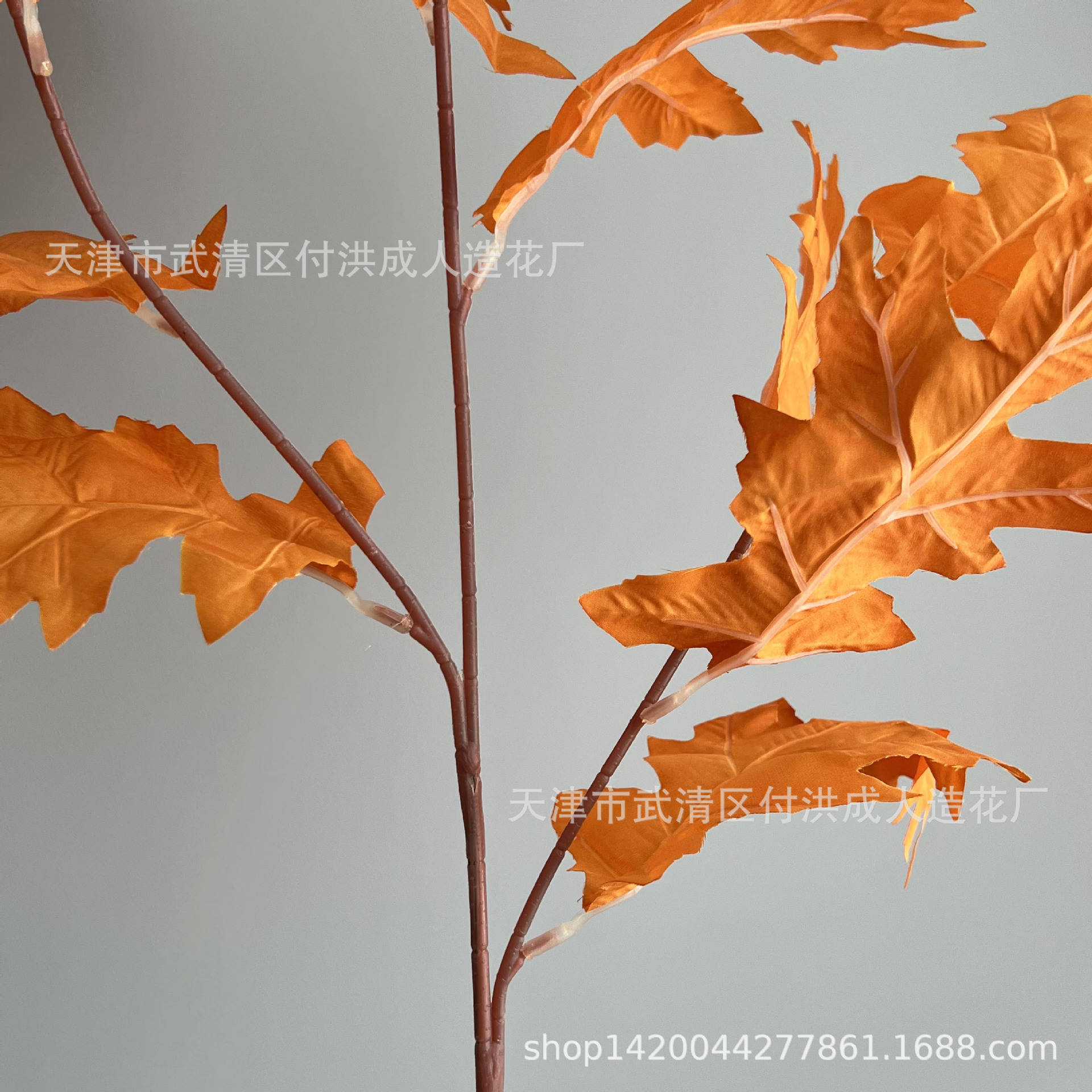 Oak tree leaf wedding simulation flower table, flower matching, wedding hall decoration, silk fabric artificial flower soft decoration flower art manufacturer pic 3