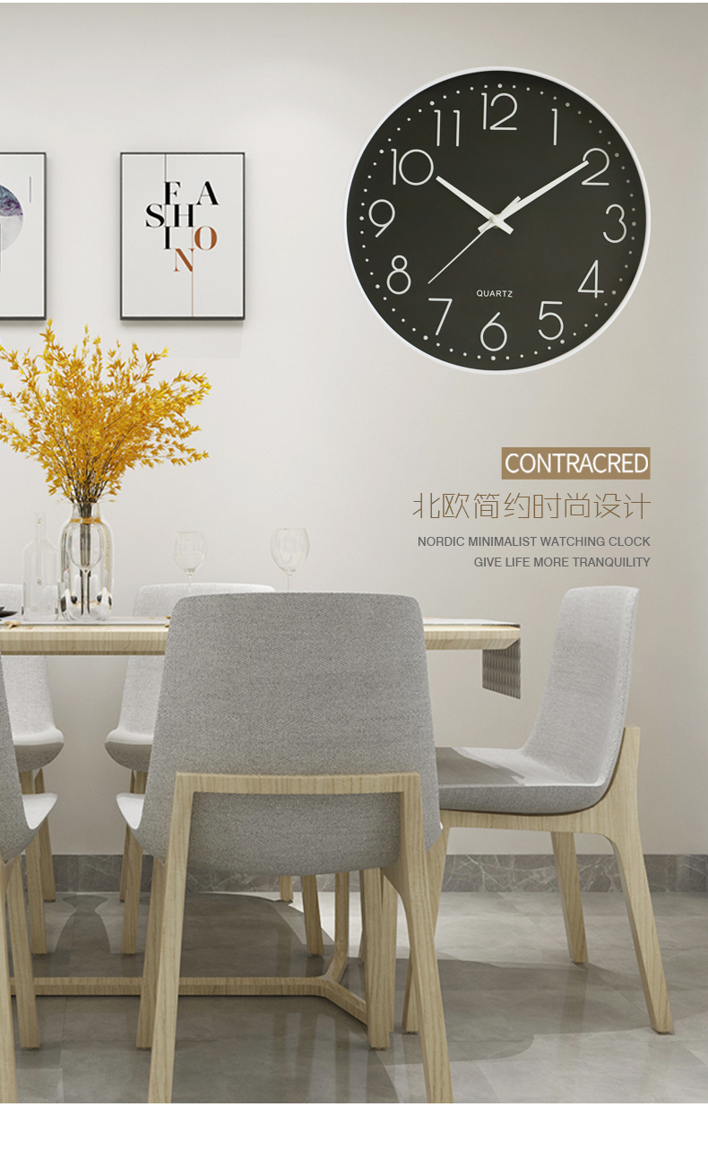 12-inch 30CM silent wall clock, fashionable home living room three-dimensional digital simple clock wholesale Wall Clock pic 14