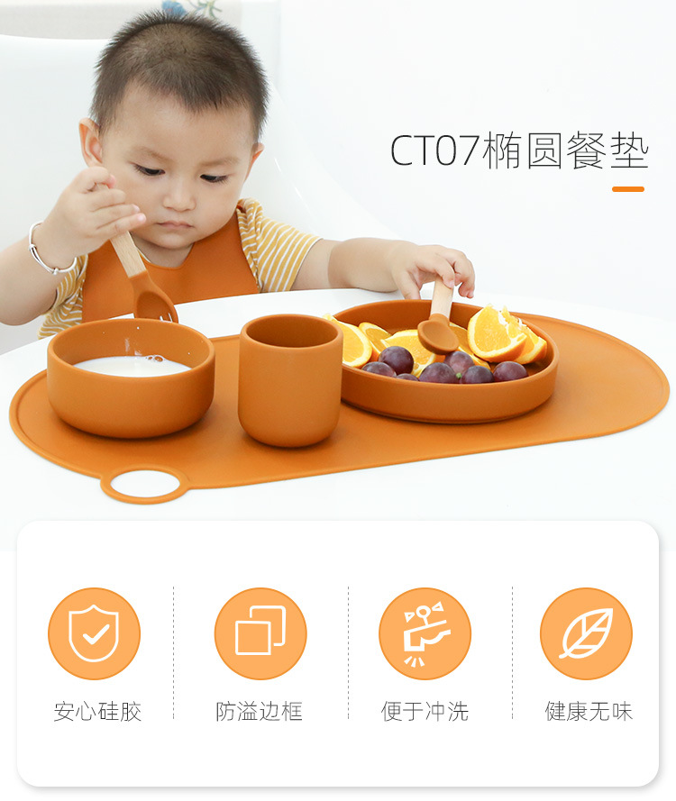 隔热垫子餐桌硅胶餐垫耐高温锅垫防烫杯垫幼儿园防水防油餐盘垫详情8