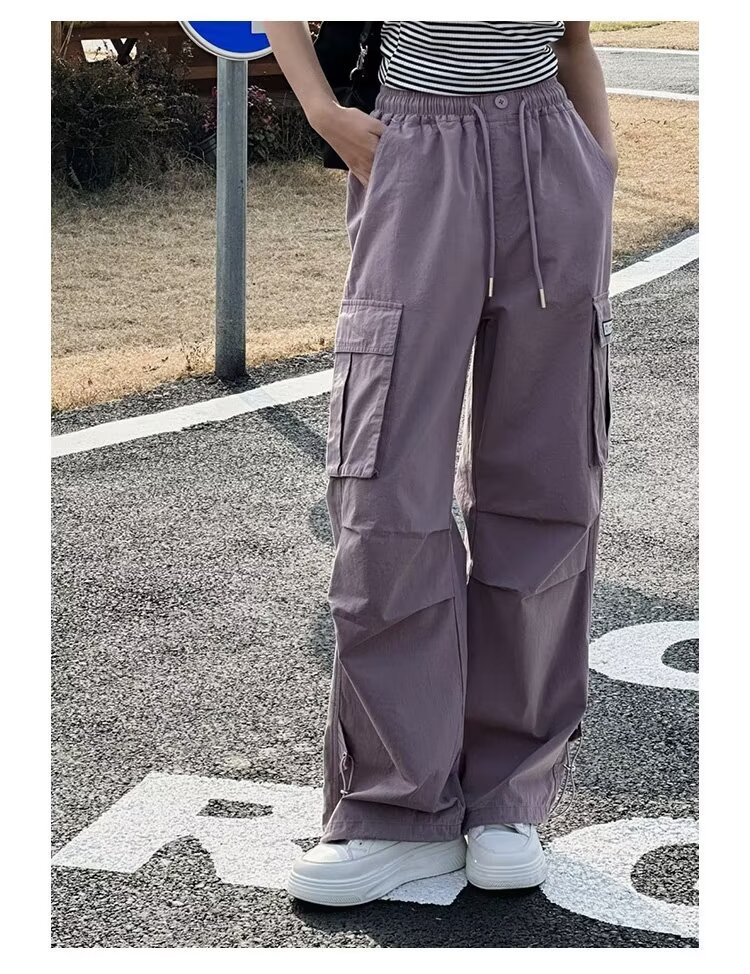 女童工装裤2024新款夏装韩版洋气中大童纯棉女生休闲裤子潮酷穿搭详情20