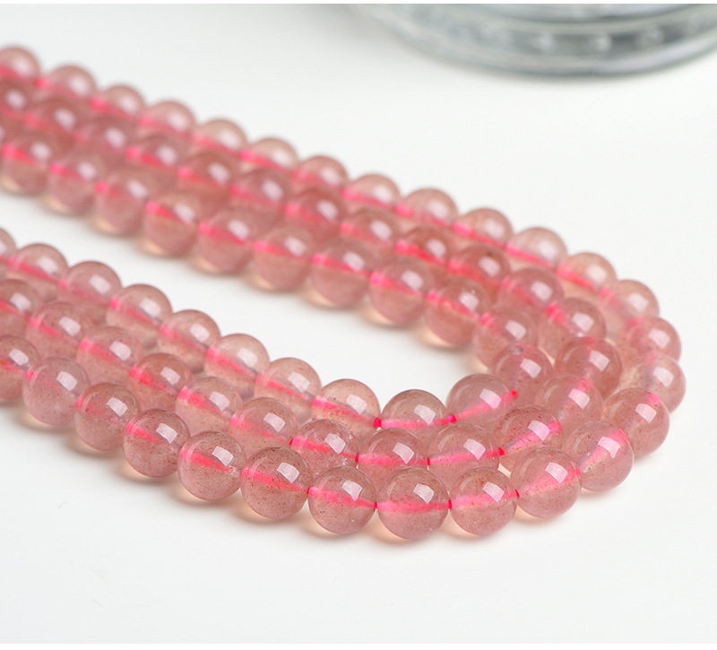 Jiuya Crystal Natural Strawberry Crystal loose Beads Round Beads semi-finished DIY jewelry accessories Factory Direct Sales pic 26