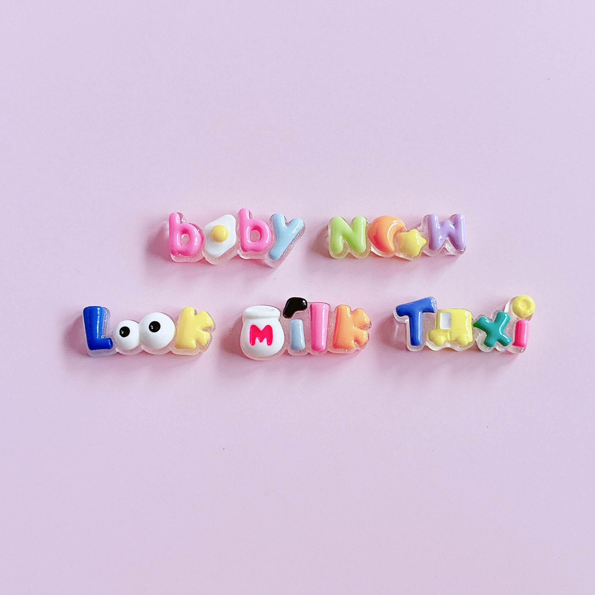 Creative color English letter plates, new handmade diy cream glue phone cases, headwear, hair clips, accessories, resin pic 15