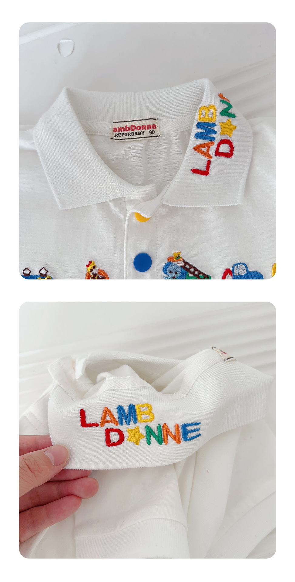 儿童t恤25秋款男童polo衫男童长袖t恤小汽车刺绣长袖打底外贸童装详情22