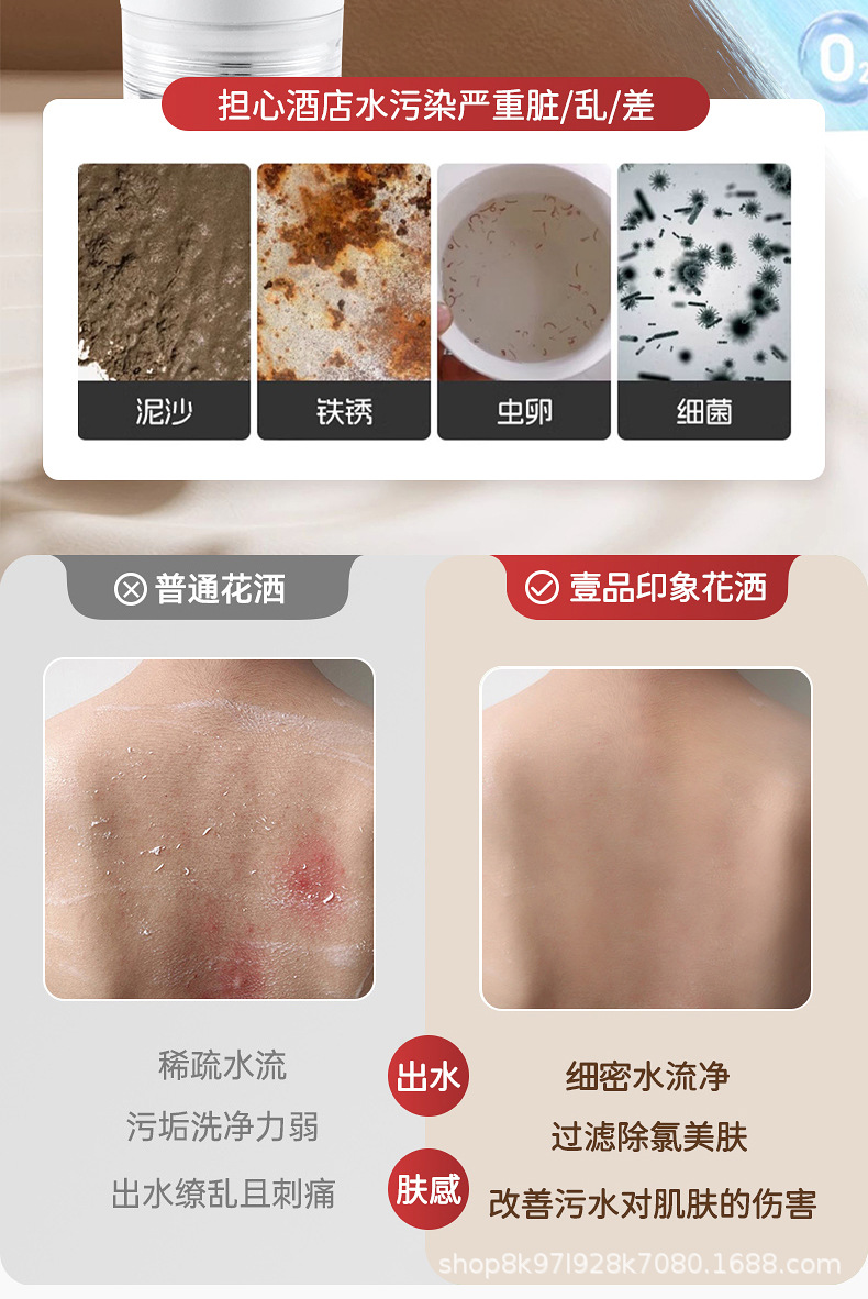 Thailand travel pressurized filter shower head, water heater, water purifier, household chlorine-removing, antibacterial, skin-beautifying shower head pic 10