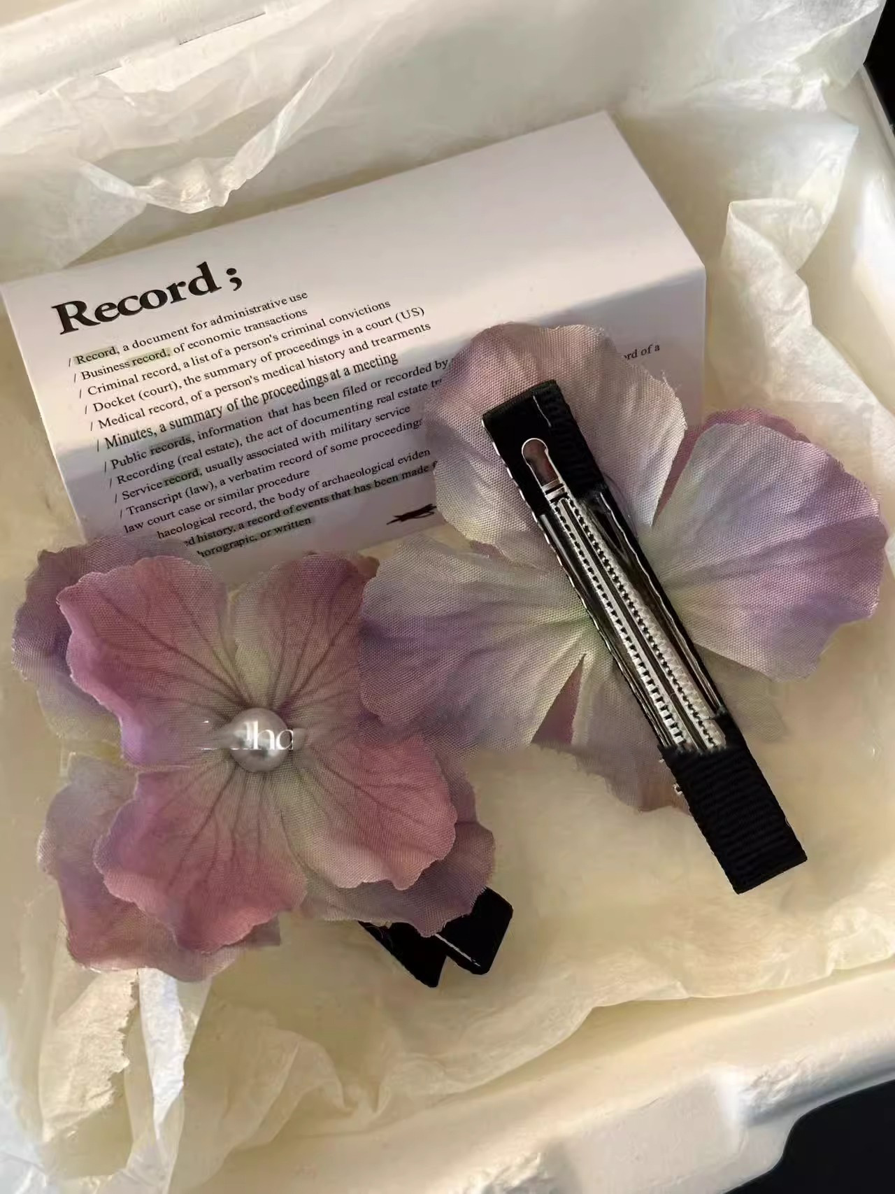 油画绣球花发夹女仿真花朵发夹边夹侧边碎发神器气质头花头饰发饰详情4