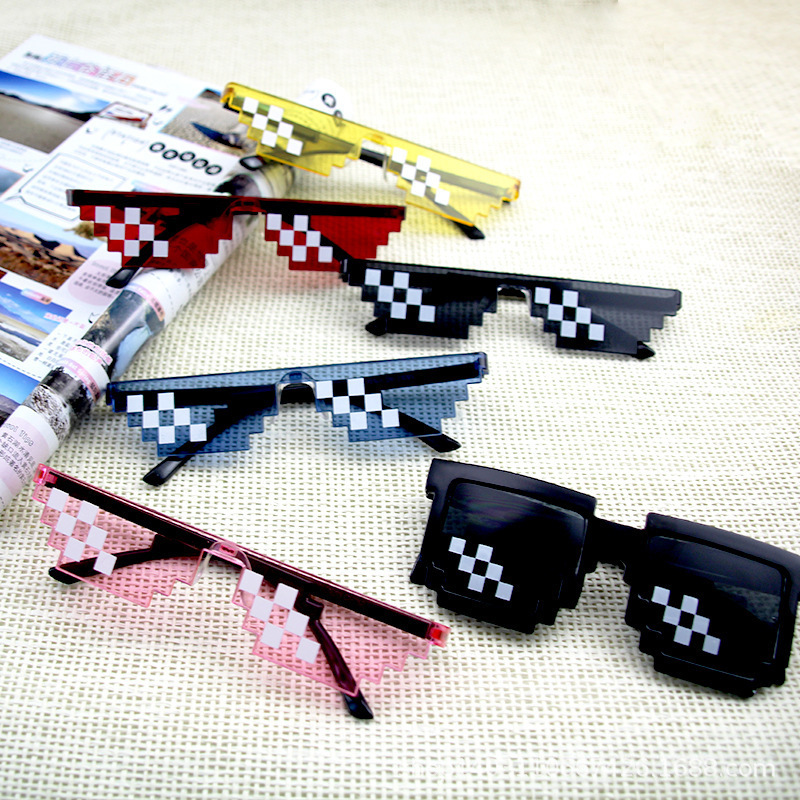 Mosaic square glasses, a must-have for showing off in the 2D world, sunglasses, blurred rectangular pixel glasses, Douyin, Kuaishou pic 7