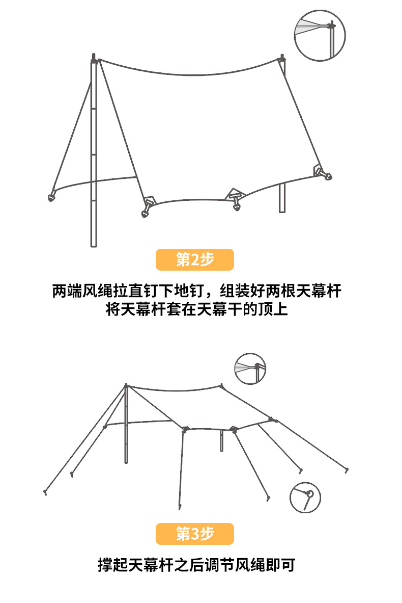 Outdoor leisure camping wonder: silver-coated canopy, sunshade, rainproof, dew camp canopy tent, square picnic and summer cooling shed pic 12
