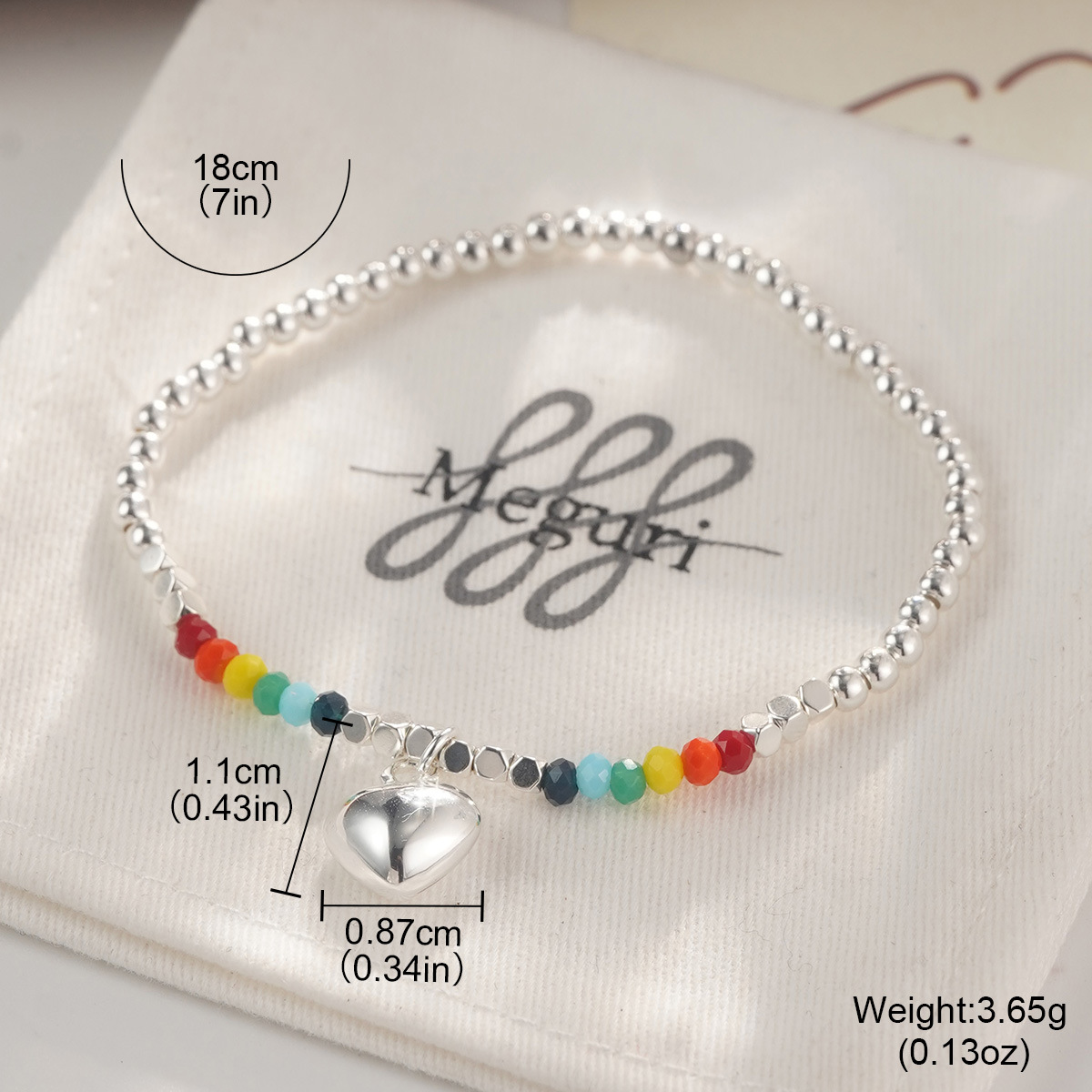 Summer dopamine heart-shaped flower beaded InS-style niche smiley face emoji simple and sweet bracelet for women pic 23