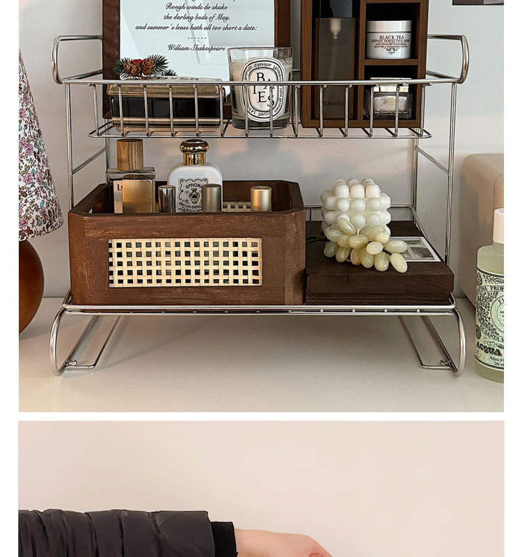 轻奢高级感304不锈钢多功能三层香水化妆品台面收纳整理置物架详情18