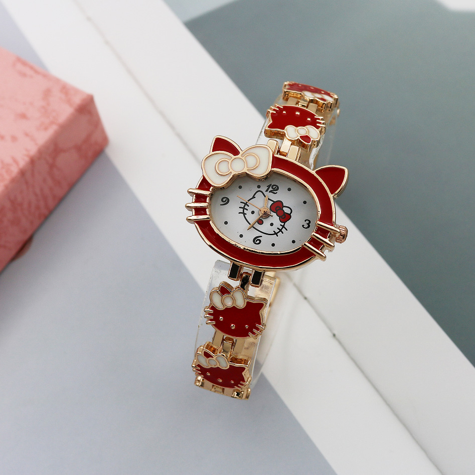 时尚KT猫卡通手表女学生手表儿童可爱手表手链表现货批发厂家热销详情10