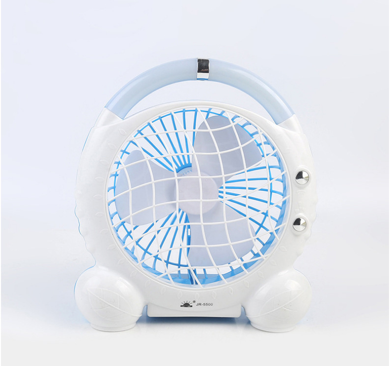 JR-2018 Lighted fan rechargeable student dormitory home rechargeable fan mini Portable with strong wind force pic 2