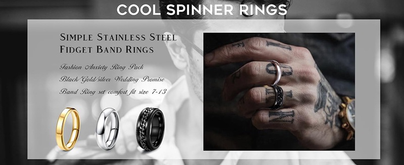 Wholesale of best-selling titanium steel rings, European and American fashion jewelry sets, and rotating stress-relieving rings for cross-border trade on Amazon pic 8