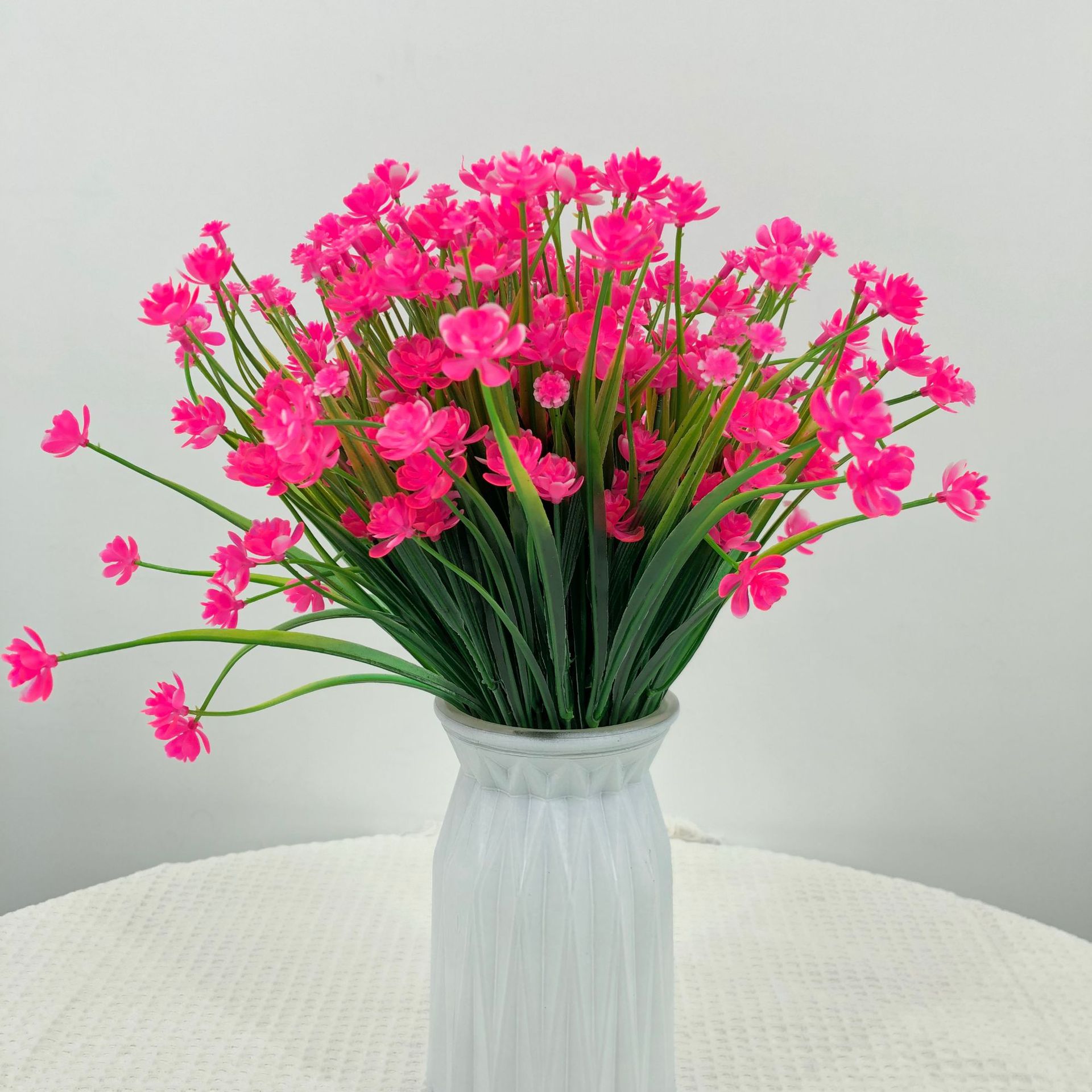 Amazon Spring grass camellia, small rose, corn, artificial flower bouquet, plastic artificial flower, outdoor UV-resistant artificial flower gift box, decorative items, indoor and outdoor decorative floral art pic 10