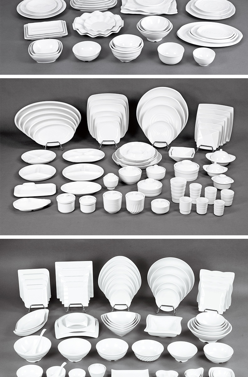 Commercial A5 melamine round soup bowl, Chinese restaurant imitation porcelain anti-drop fast food round plate, hotel restaurant dish plate, buffet plate pic 2
